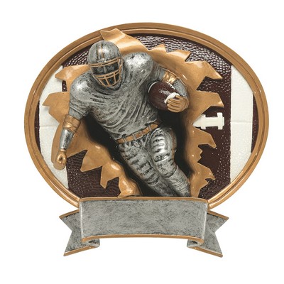 Football, 3-D Sport Blaster Oval Resin Plate - 5-3/4" x 6"