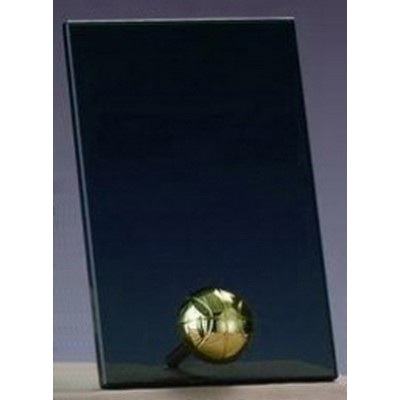 Gold Basketball Smoked Glass Plaque (5"x7.5")