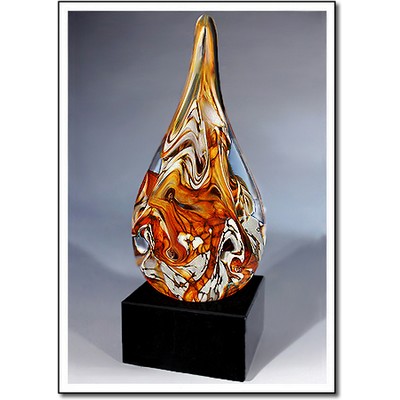 Strata Art Glass Sculpture w/o Marble Base (4"x9")