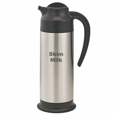 SteelVac™ 1.0 Liter Etched Footed Creamer Carafe (Skim Milk)
