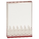 Acrylic Mirage Red Reflective Award w/ Faceted Bottom 4 1/2" x 6"