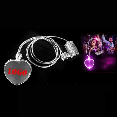 LED Heart Necklace Light Up Acrylic