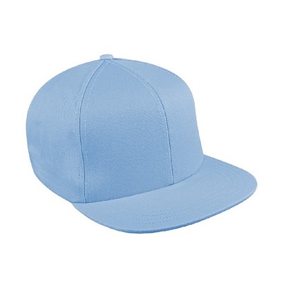 Solid Color Twill Snapback Flat Brim Hat