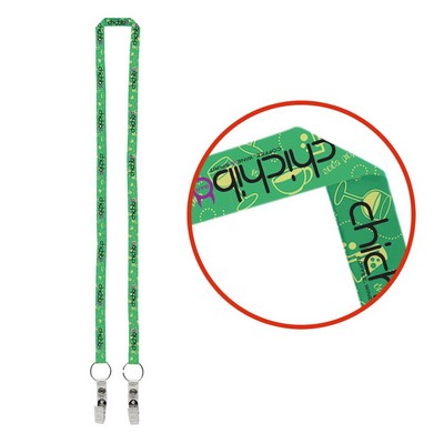 1/2" Dual LA-214 Attachment Sublimation Lanyard (QuickShip) 18-24 Days