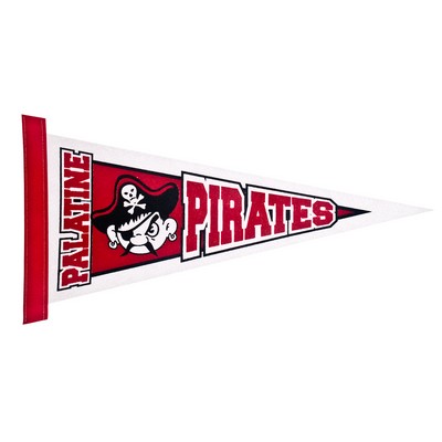 White Felt Pennant (8"x18") Screen Print