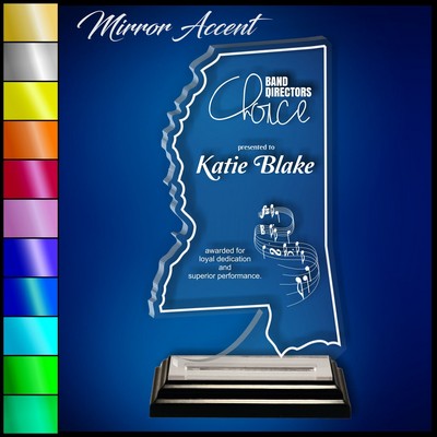 8" Mississippi Clear Acrylic Award with Mirror Accent