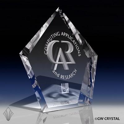 Arrow Series Crystal Award (4" x 4 3/8" x ¾")