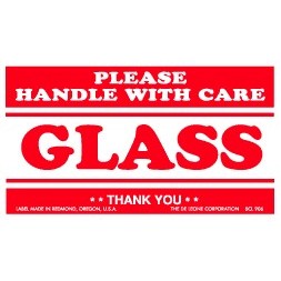 Handle With Care, Glass Paper Labels - 4" x 7"