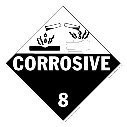Corrosive Polycoated Tagboard Placard - 10.75" x 10.75"