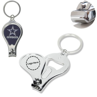 3" 1 Nail Clipper Bottle Opener Keychain