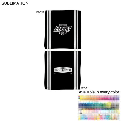 Colored Sublimated Rally, Skate Towels with Jersey stripes, Sublimated Edge to Edge 2 sides 12"x12"