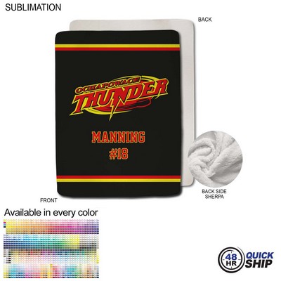 48 Hr Quick Ship - Team Blanket in Plush Sherpa Faux Wool Lined Micro Mink, Queen Bed Size (60"x80")