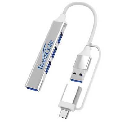 USB Hub 3.0 with 4 Ports, Aluminum USB C to USB 3.0 Hub USB Splitter for MacBook, Mac Pro/Mini, iMac