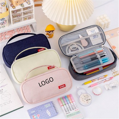 Portable Large Capacity Double Pencil Case