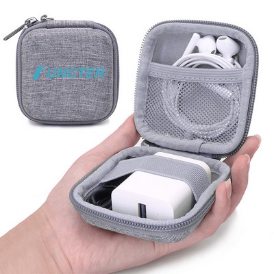 4.3 x 4.3" EVA Electronic Accessories Organizer Earphone Storage Pouch