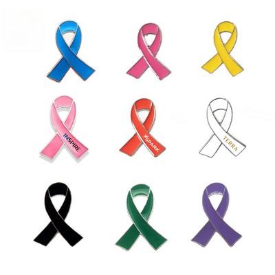 Zinc Alloy Awareness Ribbon Lapel Pin