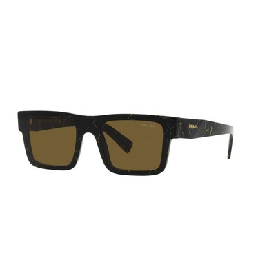 52mm Prada® Black/Yellow Marble Sunglasses