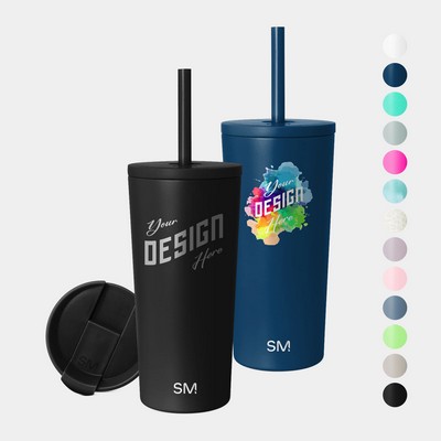 20 oz Simple Modern® Stainless Steel Double-Walled Insulated Classic Tumbler w/ Straw Lid