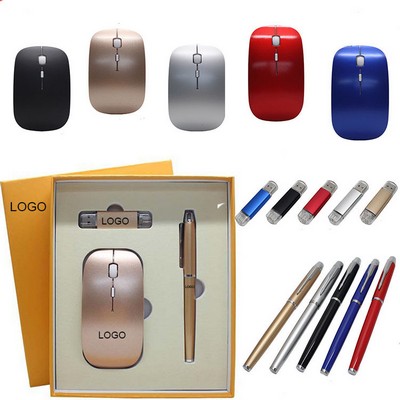 Flash Drive Mouse Pen Set Gift