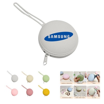 Round Shape Silicone Headphone Organizer Holder Case