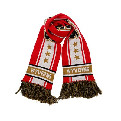 100% Acrylic Knit Team Scarf with Tassels