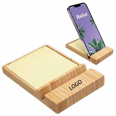 Bamboo Phone Stand with Sticky Note Holder
