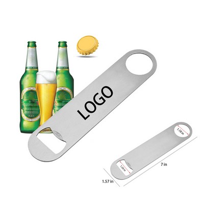 7" Stainless Steel Flat Beer Bottle Opener