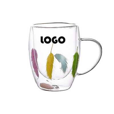 Double Glass Quicksand Flower Cup