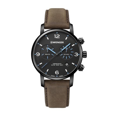 Victorinox Swiss Army Corporate Gifts Urban Metropolitan Dial Geniune Brown Leather Strap Watch