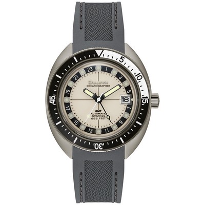 Bulova Watches Mens Oceanographer Snorkel Polyurethane Strap Watch White Dial