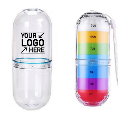 Waterproof Capsule-Shaped Pill Box for Travel and Daily Use