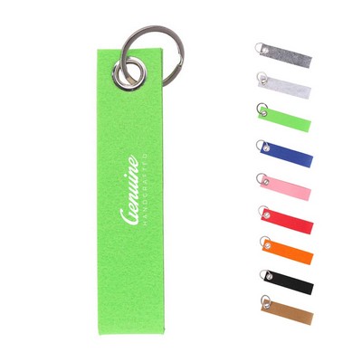 Felt Wrist Keychain with Metal Split Ring