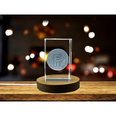 Peseta 3D Engraved Crystal Trophy Award w/LED Base Light