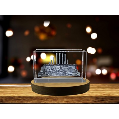 Thuburbo Majus 3D Engraved Crystal Trophy Award w/LED Base - Ancient Rome Recognition