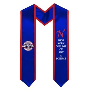 Printed Bridal Satin Graduation Stole with Trim - 66" x 5"