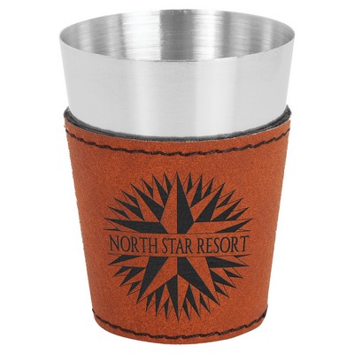 2 oz. Leatherette & Stainless Steel Shot Glass
