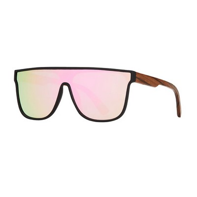 Beau Matte Onyx & Zebra Wood Polarized Sunglasses