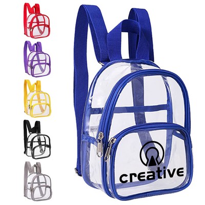 Lightweight See - Through Clear PVC Waterproof Backpack(9''×7"×3")