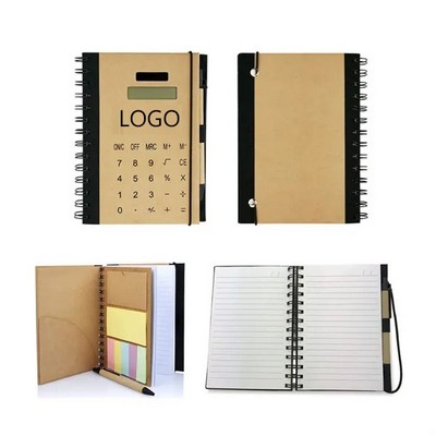 Spiral Desktop Memo Pad Notebook With Calculator