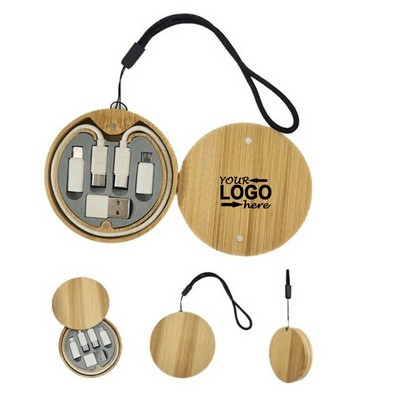 6" 1 Eco-Friendly Bamboo Charging Cable Kits