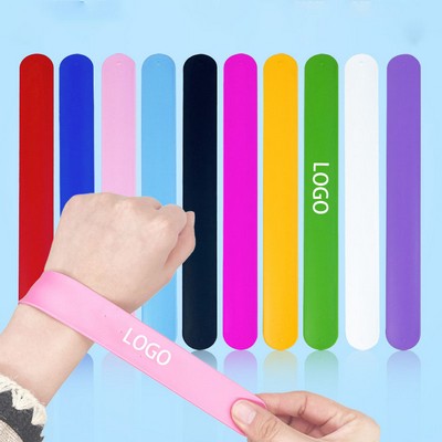 Rainbow Silicone Slap Bracelets 8.5" L x 1" W