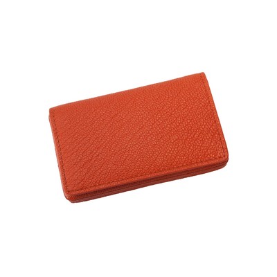 Hard Business Card Case w/Goatskin Leather