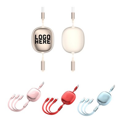 Colorful Retractable One-Three Fast Charging Cable