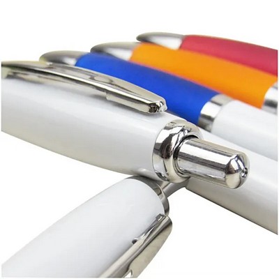 Plastic Ballpoint Pen With Rubber Grip