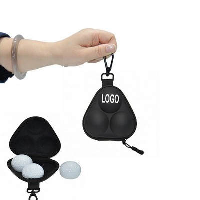 Golf 3-Ball Waist Pack, EVA Hard Shell Protective Case, Portable Handheld Pouch