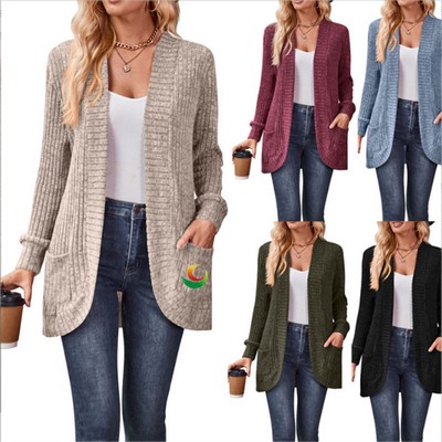 Knit Cardigan Sweater with Pockets