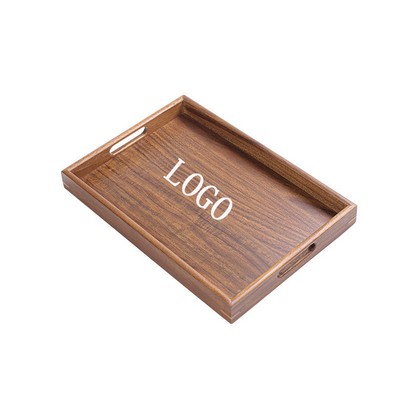 Acacia Wood Serving Tray with Handles for Ottoman Breakfast