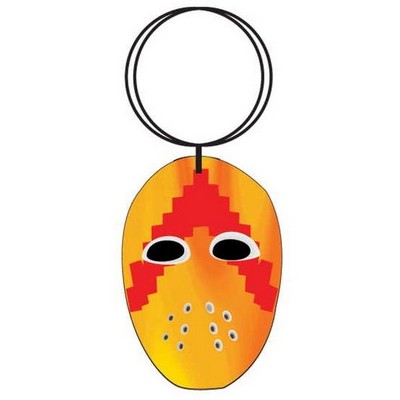 Hockey Mask Key Chain w/Clear Mirrored Back (2 Square Inch)
