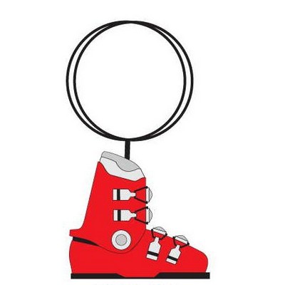Ski Boot Key Chain w/Mirrored Back (4 Square Inch)