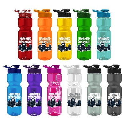 Tandem 28oz Recycled Transparent Bike Bottle w/Drink-thru Lid